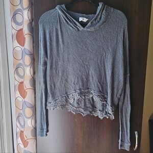 Abercrombie & Fitch Women's Textured Thin Gray Hoodie